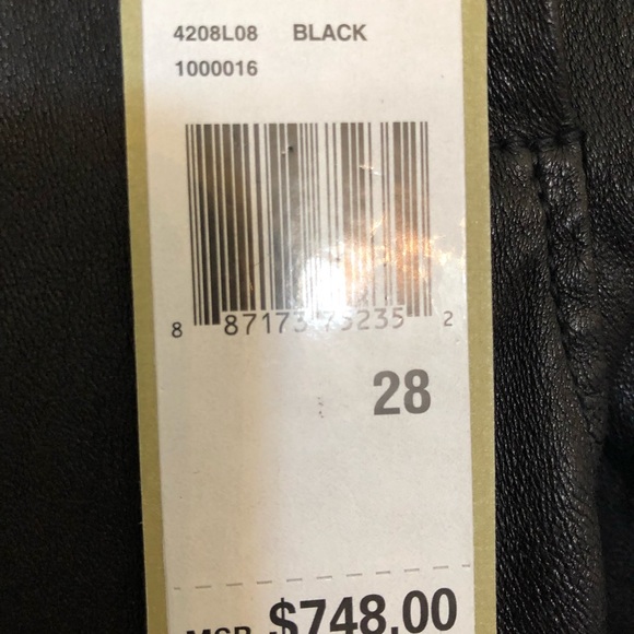 MaxStudio Black Leather Pants, NWT - Picture 3 of 6
